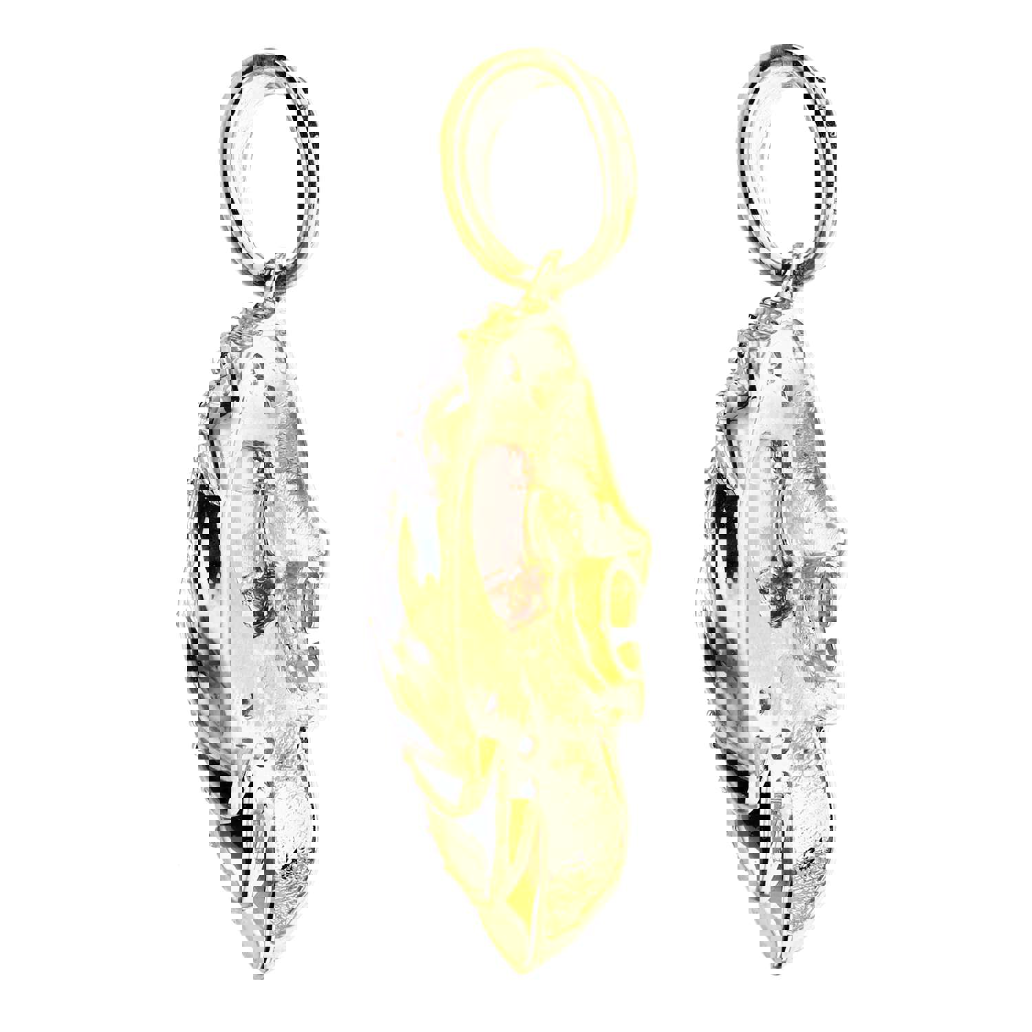 14K Gold Tricolor 38x25mm Lion Pendant