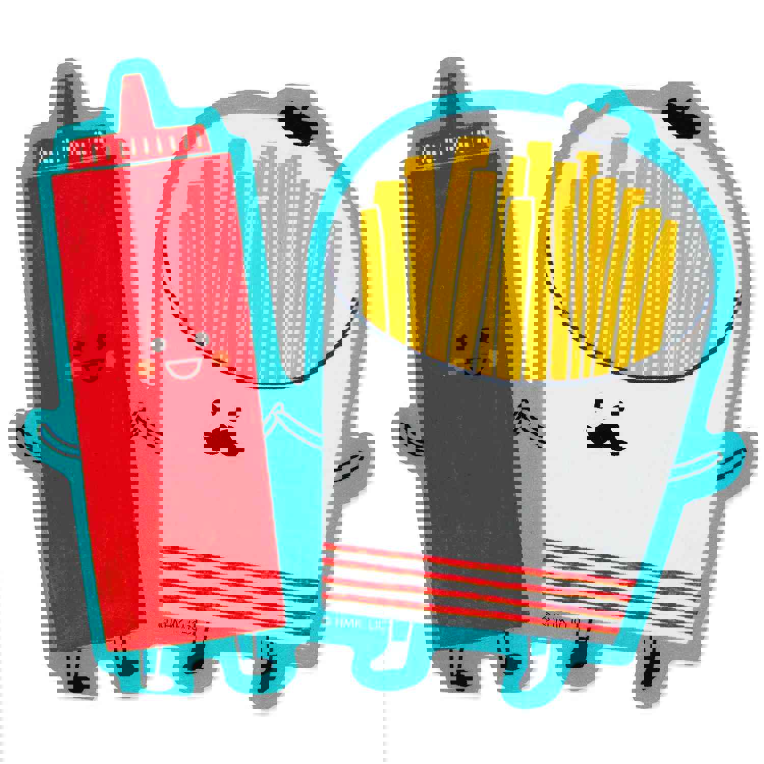 Perfect Pair Fries and Ketchup Vinyl Decal - Fun Gift for Ketchup Lovers