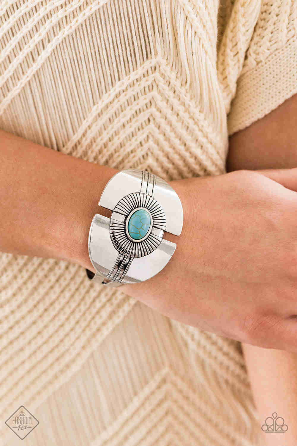 Paparazzi Canyon Couture Blue Turquoise Stone Bracelet - Trend Blend / Fashion Fix Exclusive June 2020