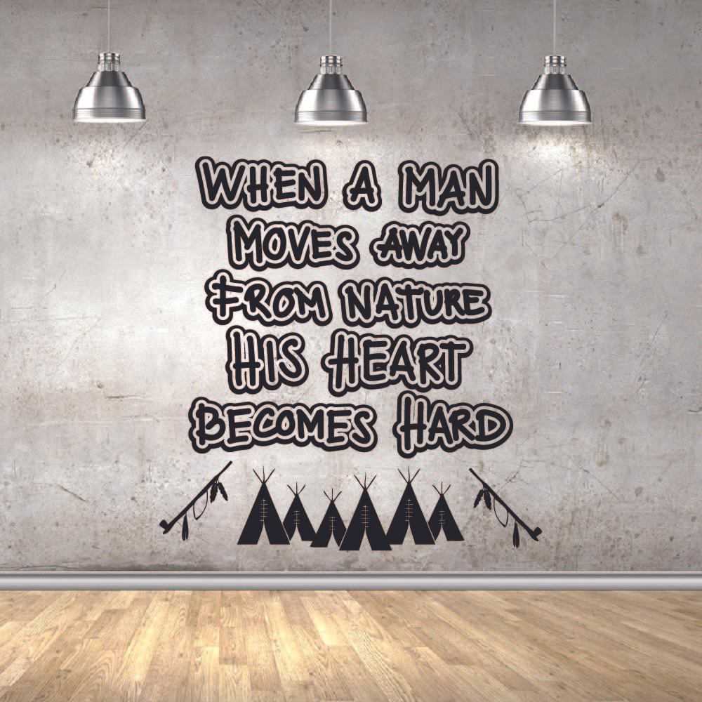 Indian Native American Wall Decal Sticker - Customizable Art Quote
