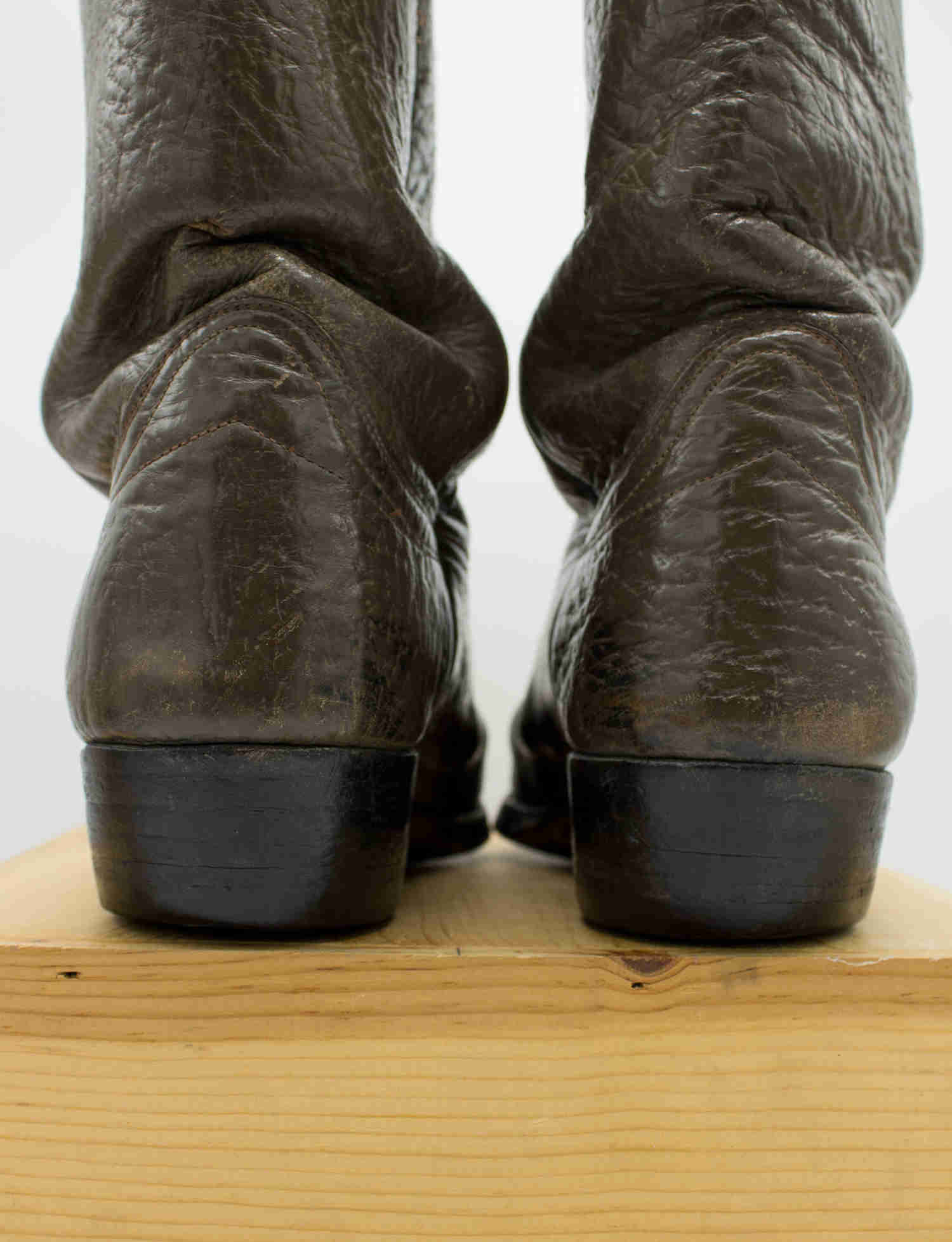 Vintage 60s Acme Brown Pointed Toe Cowboy Boots for Men - Size 8D