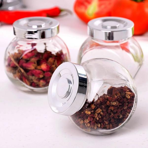 4pcs 180ML Transparent Multifunctional Food Seasoning Storage Jar