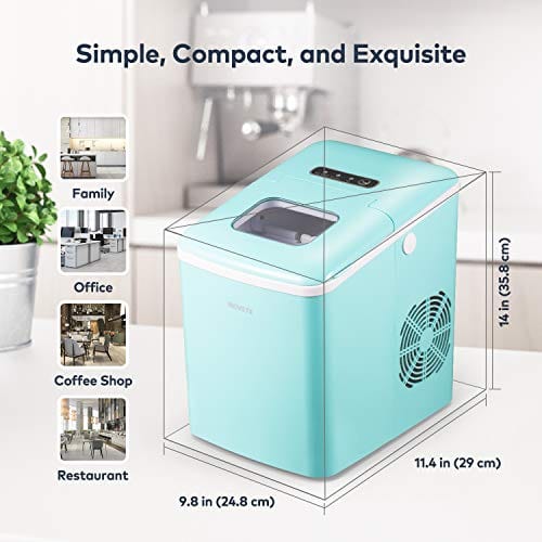 NOVETE Portable Ice Maker Machine for Countertop - Fast Ice-Making, Energy-Saving, 28.7 lbs Daily