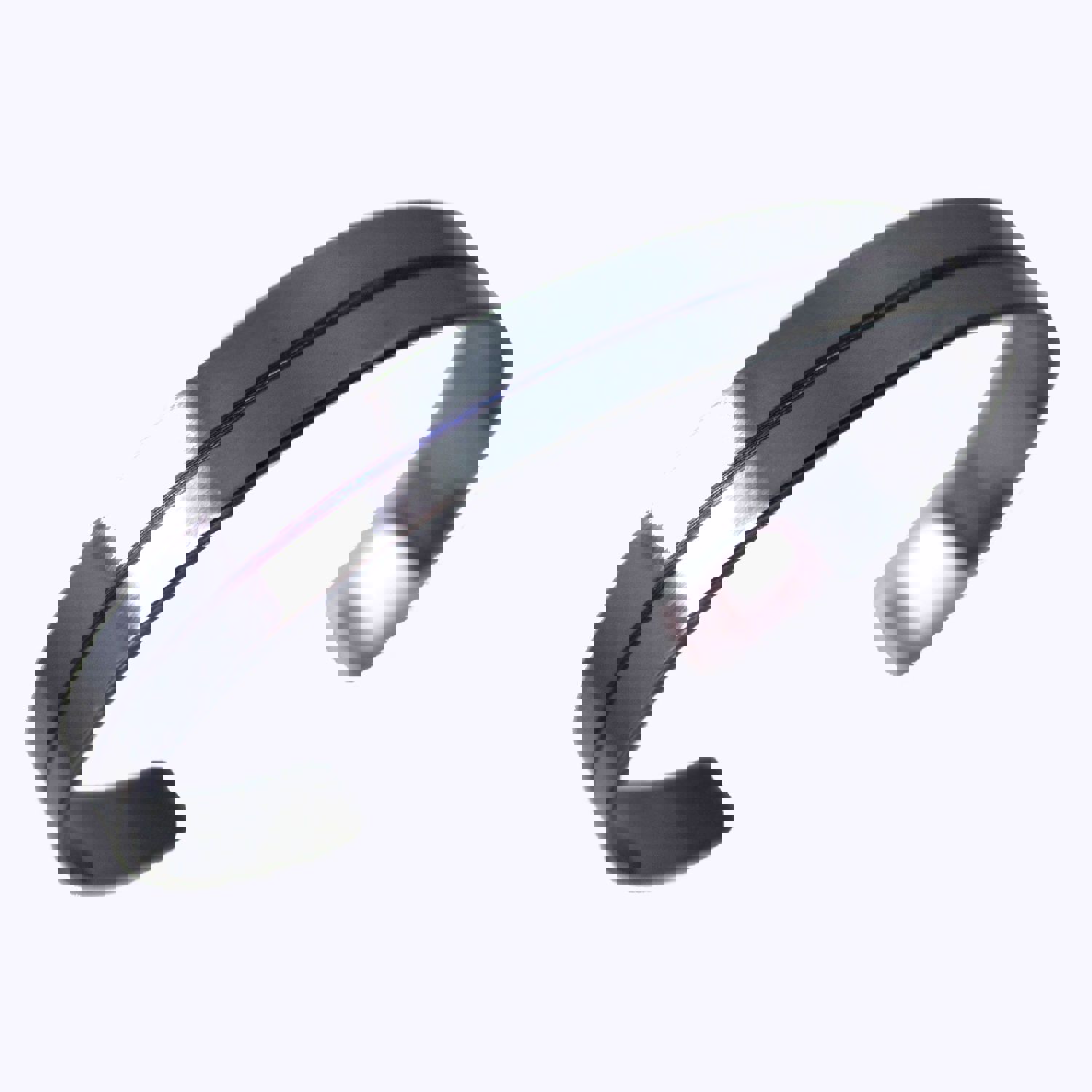 Thin Blue Line Sterling Silver Cuff Bracelet - Adjustable Police Officer Gift