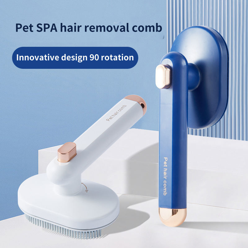 Pet Comb for Cats and Dogs - Self Cleaning Hair Removal Brush with High-Density Needles