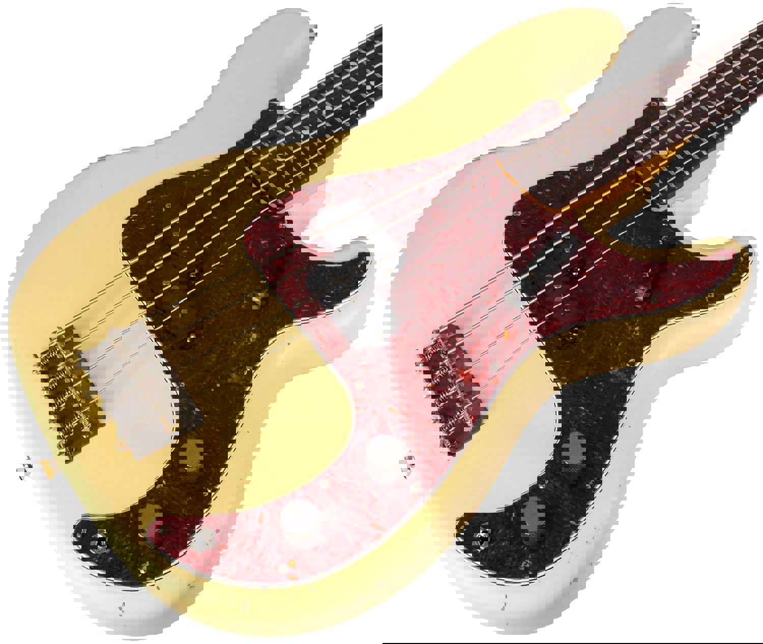 Nash PB-63 Bass Guitar, Vintage White, Light Aging