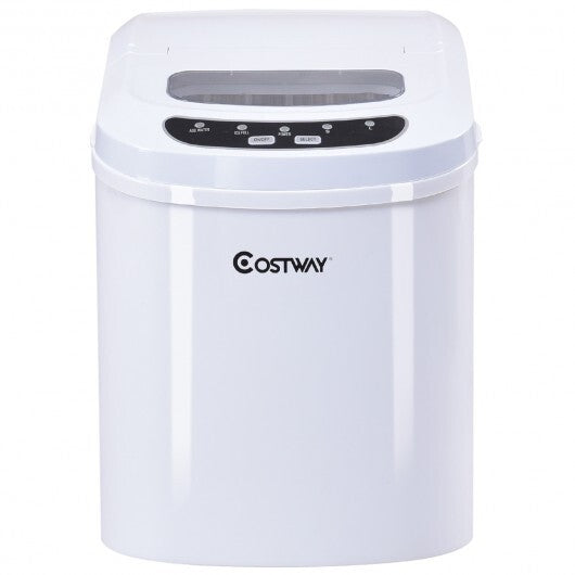 Mini Portable Compact Electric Ice Maker Machine - White
