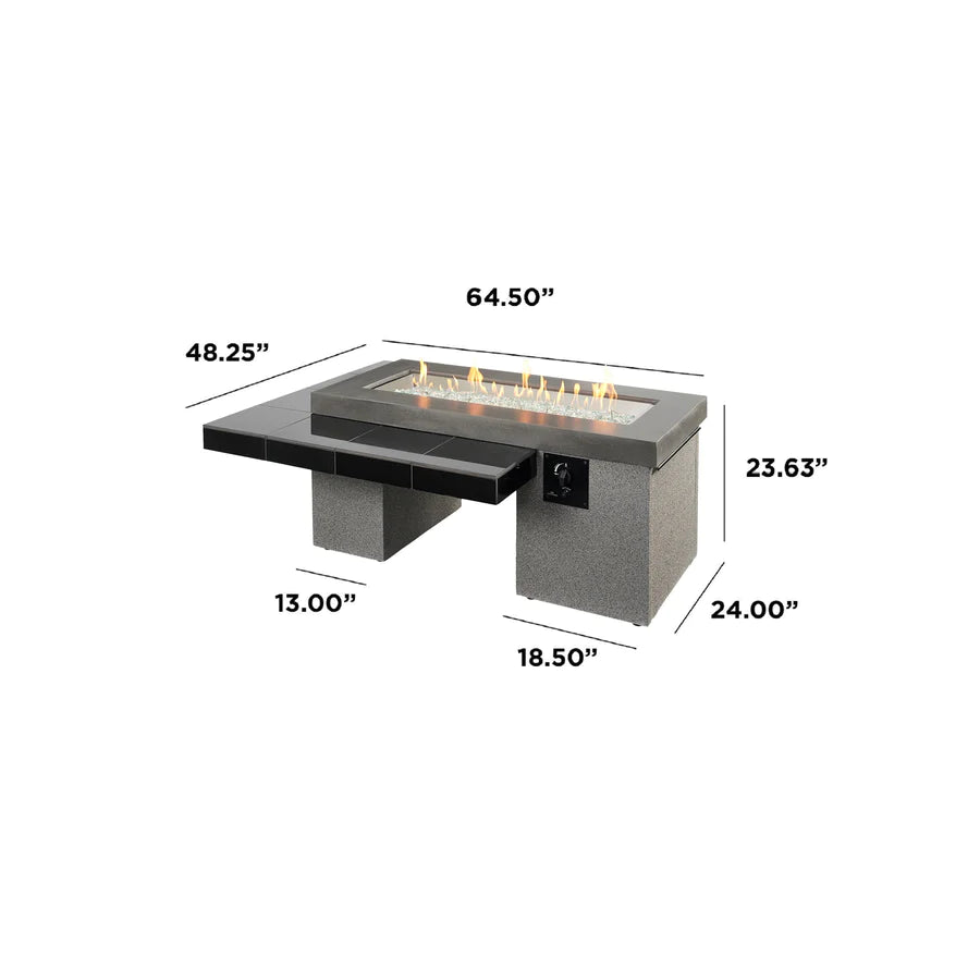 Outdoor Greatroom Company Black Uptown Linear Gas Fire Pit Table with Direct Spark Ignition - Propane Gas
