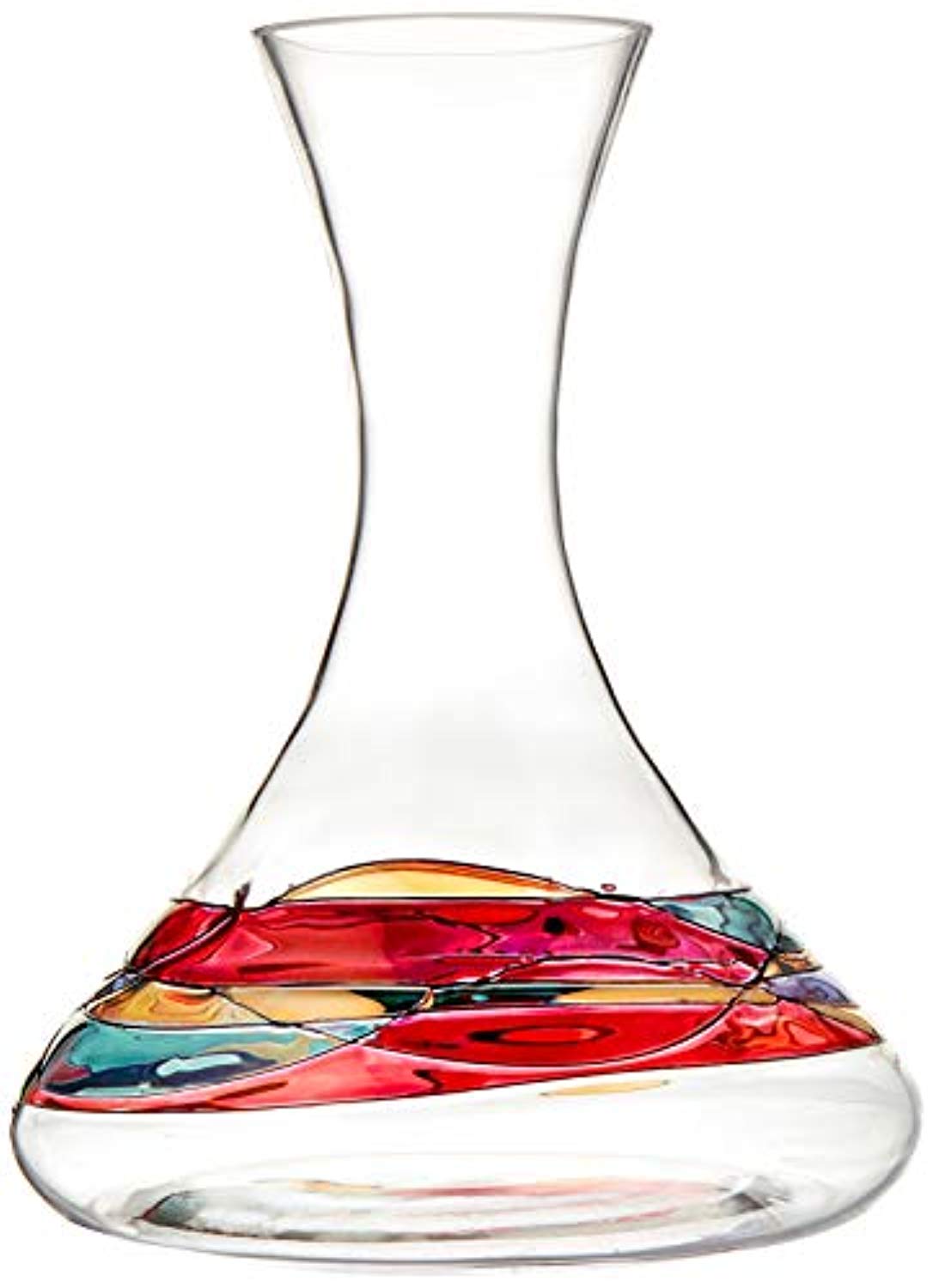 Magnificent Wine Decanter - Red Line Colorful Hand Painted