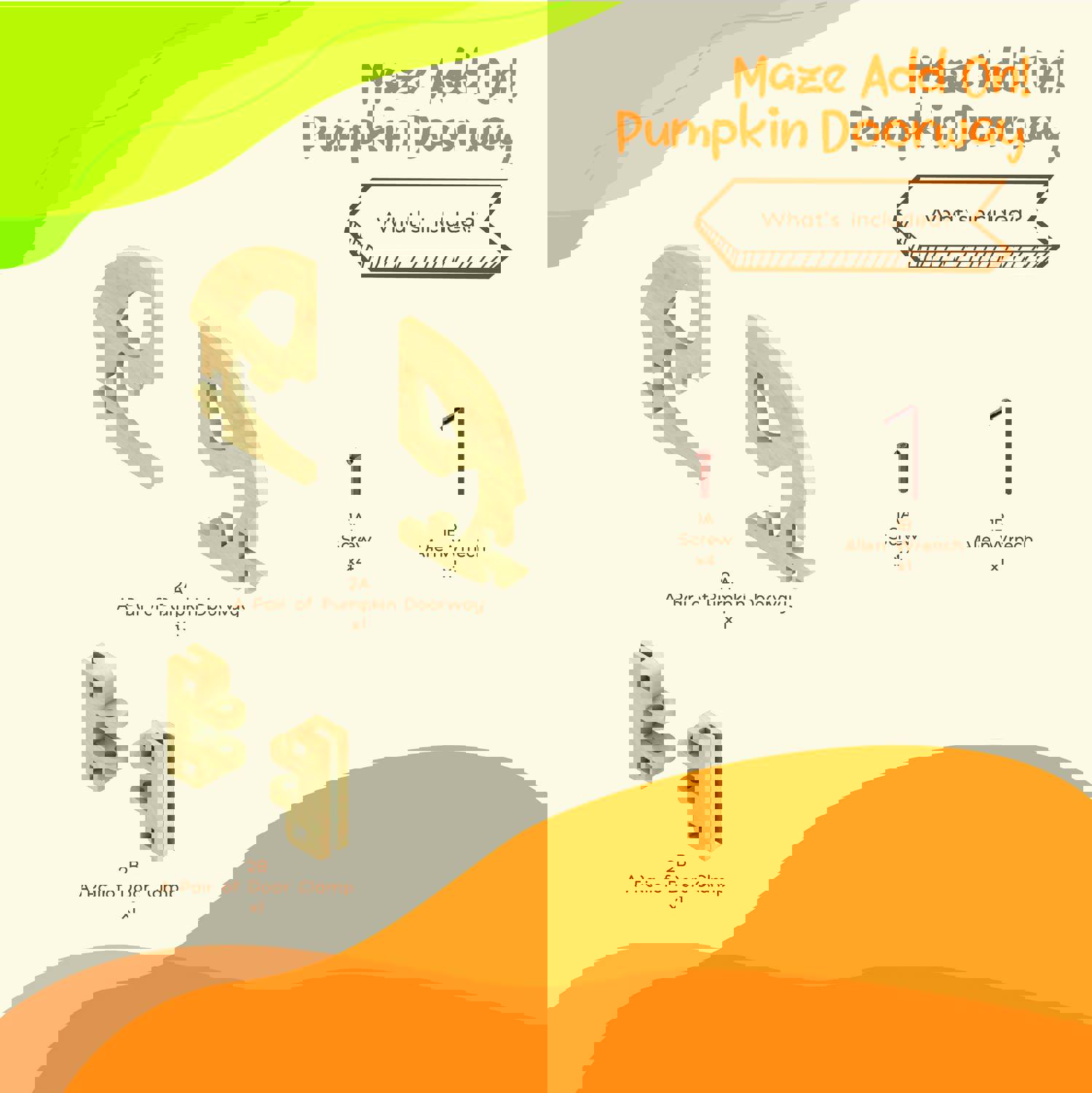 Halloween Trick or Treat Series - Pumpkin Doorway Bunny Enrichment Play Tunnel Toy