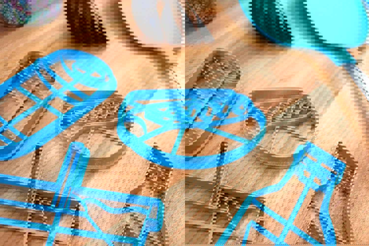 Picnic Food Cookie Cutters Set - Frankfurter, Ketchup Bottle, Mustard Bottle, Picnic Basket, Picnic Blanket