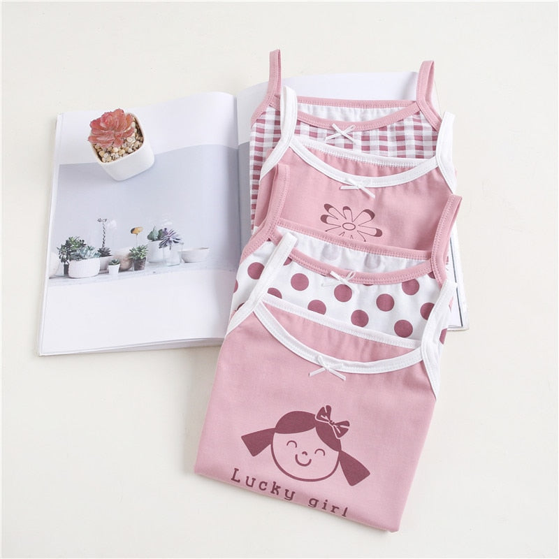 Soft Treatment Comfortable Breathable Girls Crop Tops Kids Cotton Clothing
