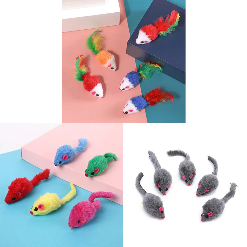 5Pcs Plush Catmint Simulation Mouse Interactive Cat Toy with Catnip for Kittens