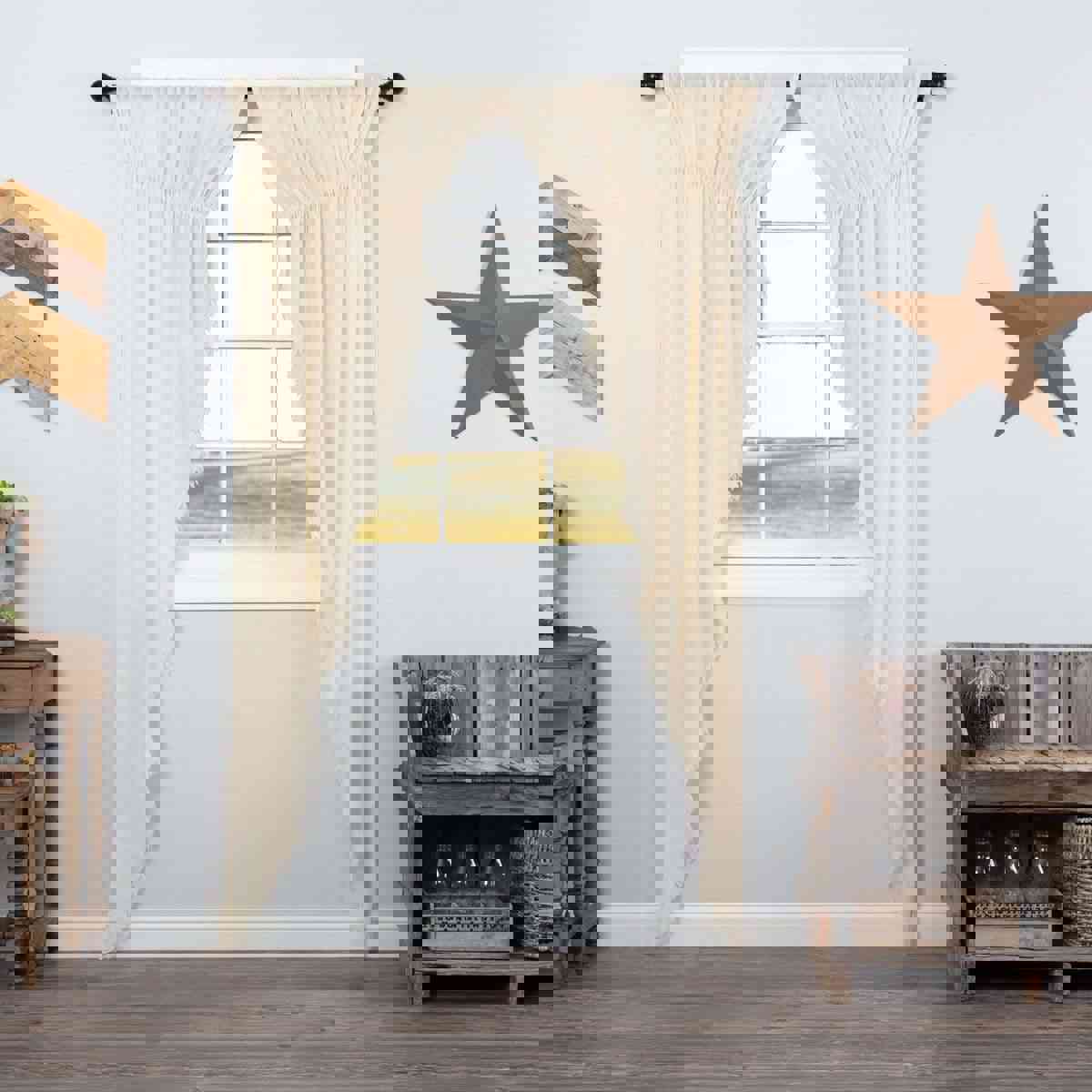 Tobacco Cloth Rustic Sheer Long Prairie Curtain