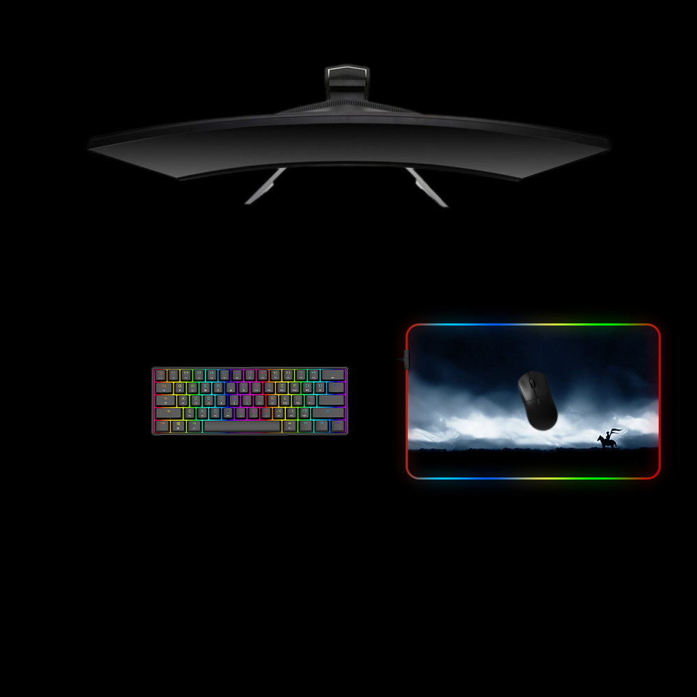 Ronin Storm Design RGB Gaming Mouse Pad with LED Strip - M-XXL Size