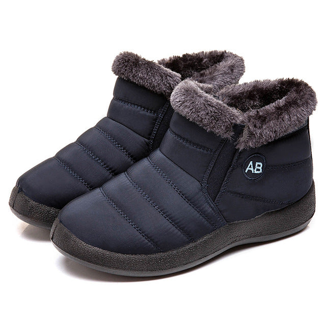 Women's Waterproof Snow Boots - Ankle Height, Slip-On, Winter Boots