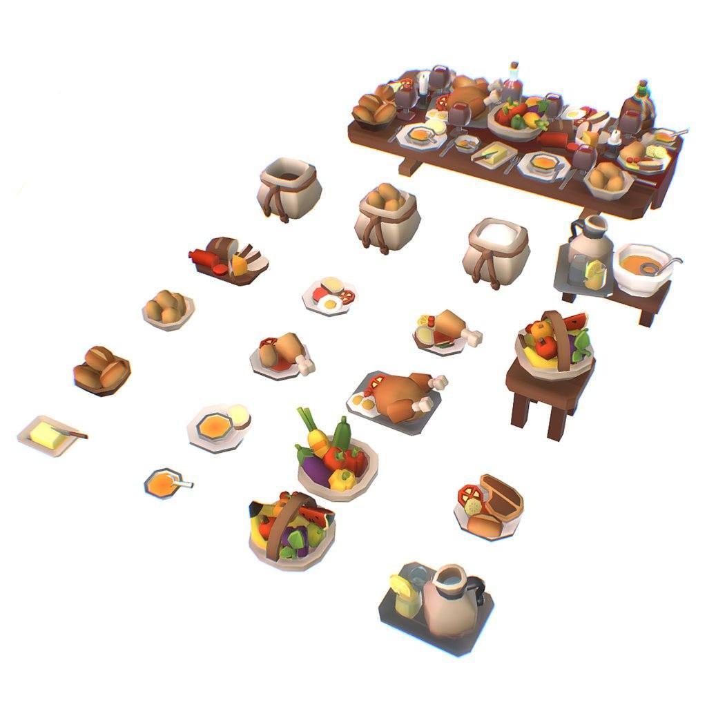 Low Poly Food Set - Proto Series