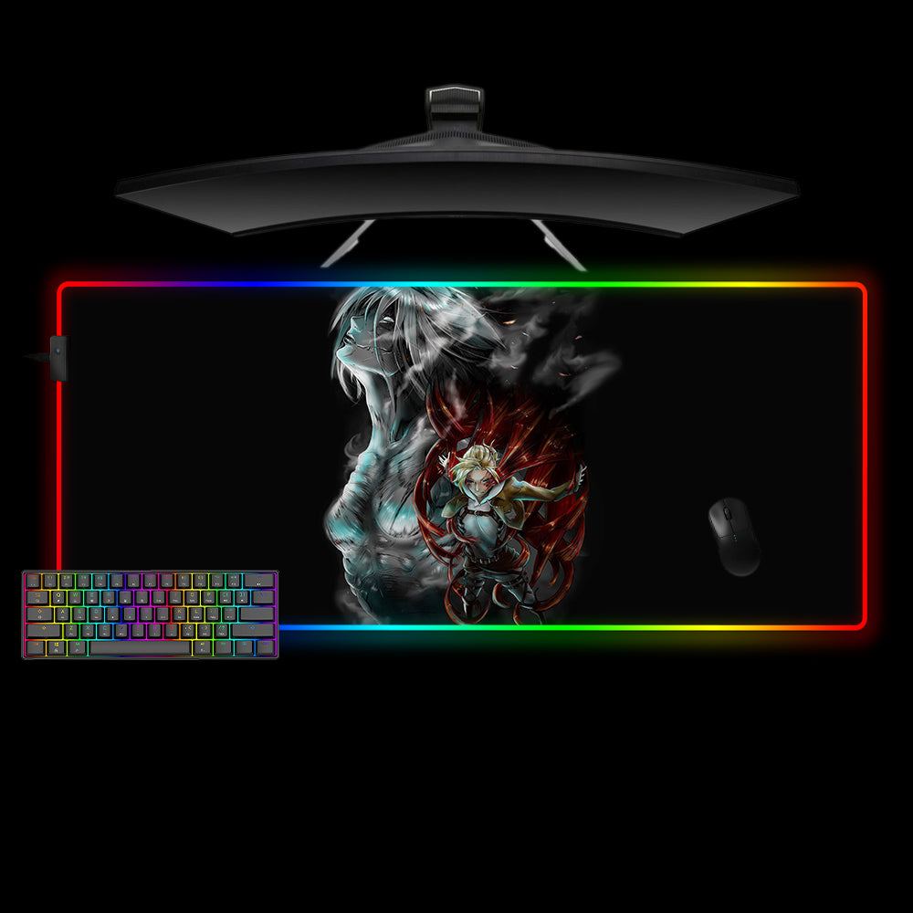 Annie Leonhart Titan Design RGB Gaming Mouse Pad with LED Strip