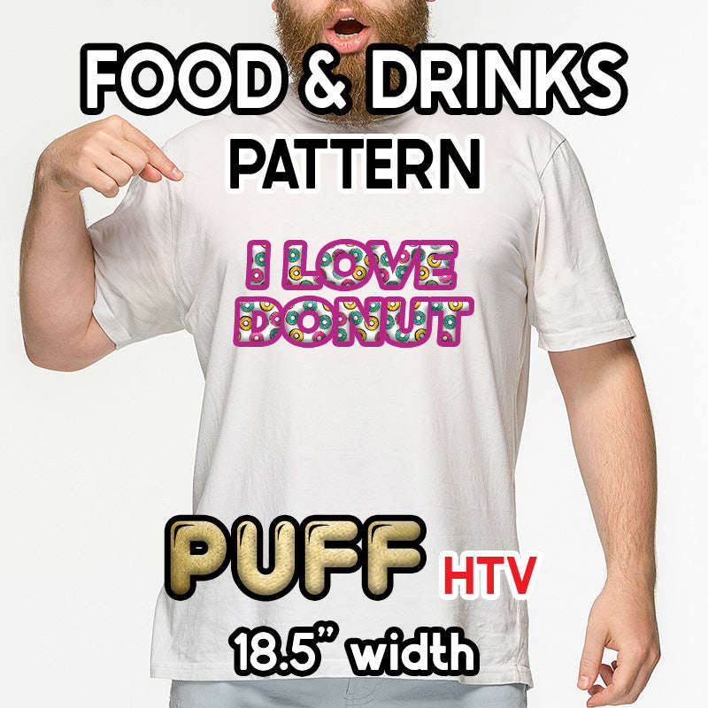 Puff Patterned Heat Transfer Vinyl for Food & Drinks (18.5 x 12)