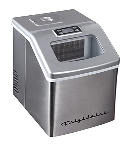 FRIGIDAIRE EFIC452-SS 40 Lbs Extra Large Clear Ice Maker, Stainless Steel, Makes Square Ice