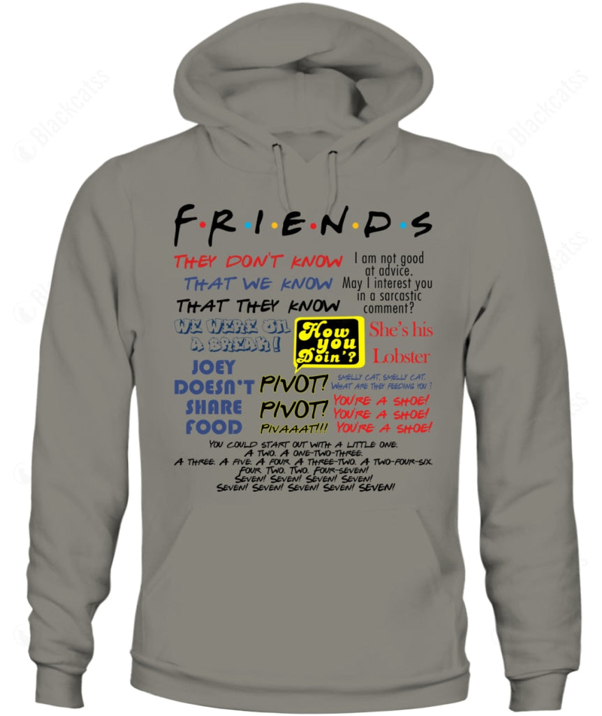 Friends Ironic Lines Custom Graphic T-Shirt - Unisex Classic Fit