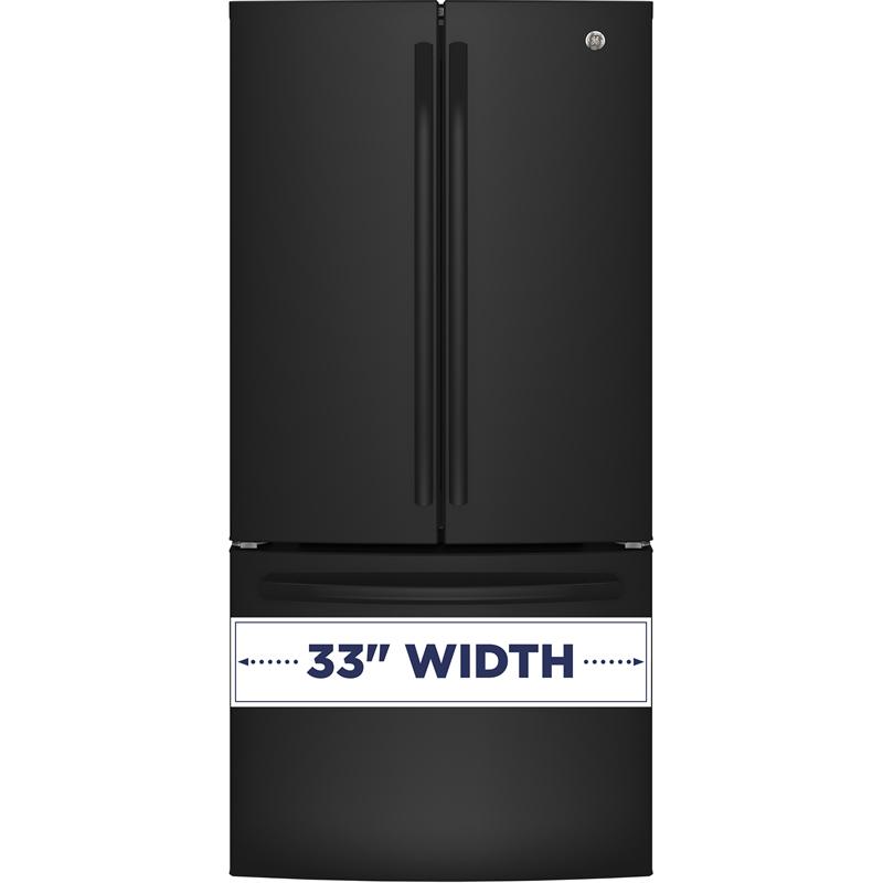 GE 33-inch, 24.8 cu. ft. French 3-Door Refrigerator with Ice and Water Dispenser
