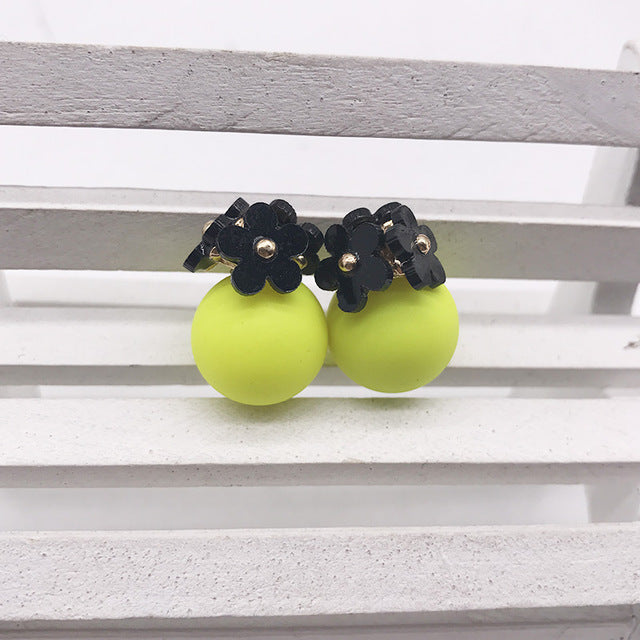 Fashion Simulated Pearl Ball Earrings - Double Side Stud Earrings for Women