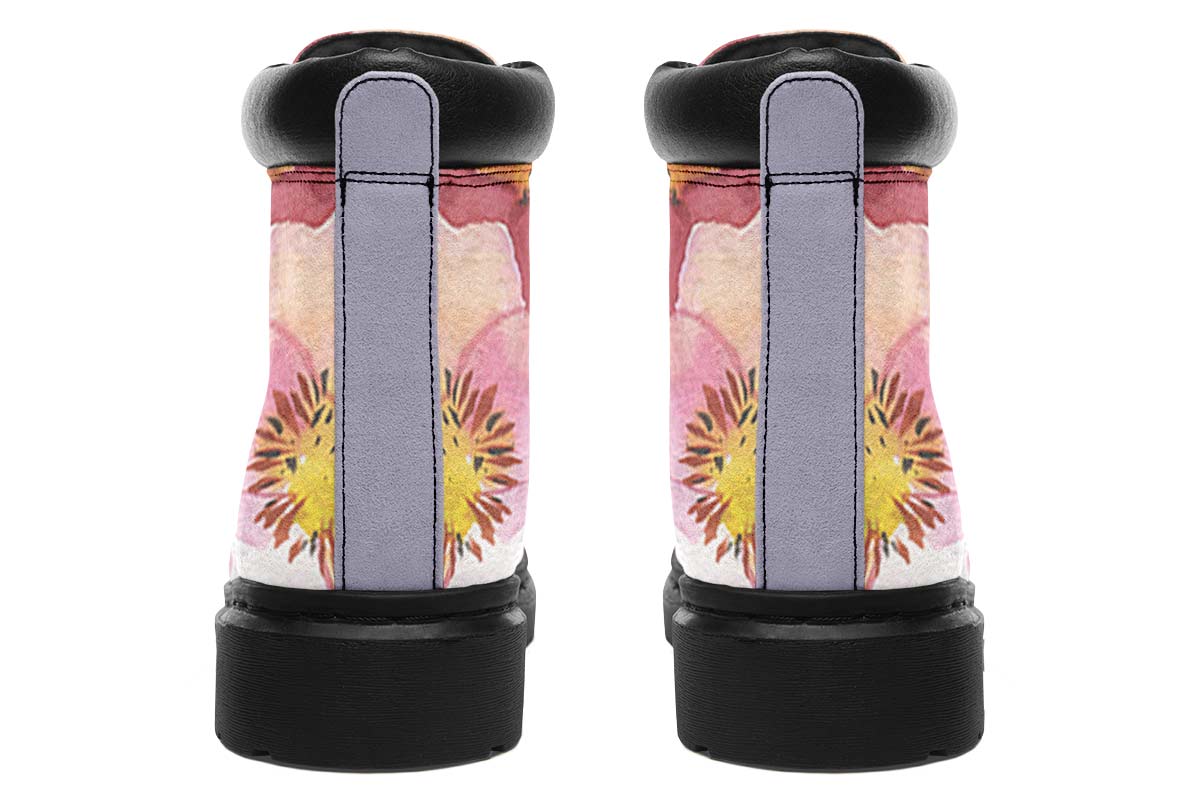 Floral Cat Classic Vibe Boots - Custom Printed Vegan Boots