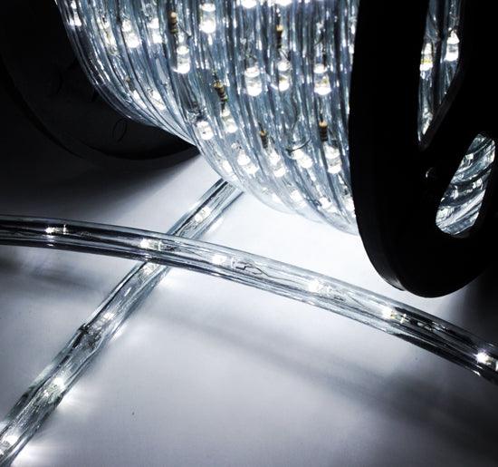 Ainfox 110V 150 Ft. 2 Wire LED Rope Lights, Waterproof Indoor/Outdoor Christmas Lights for Backyard Party, Thanksgiving Decoration (Cold White)