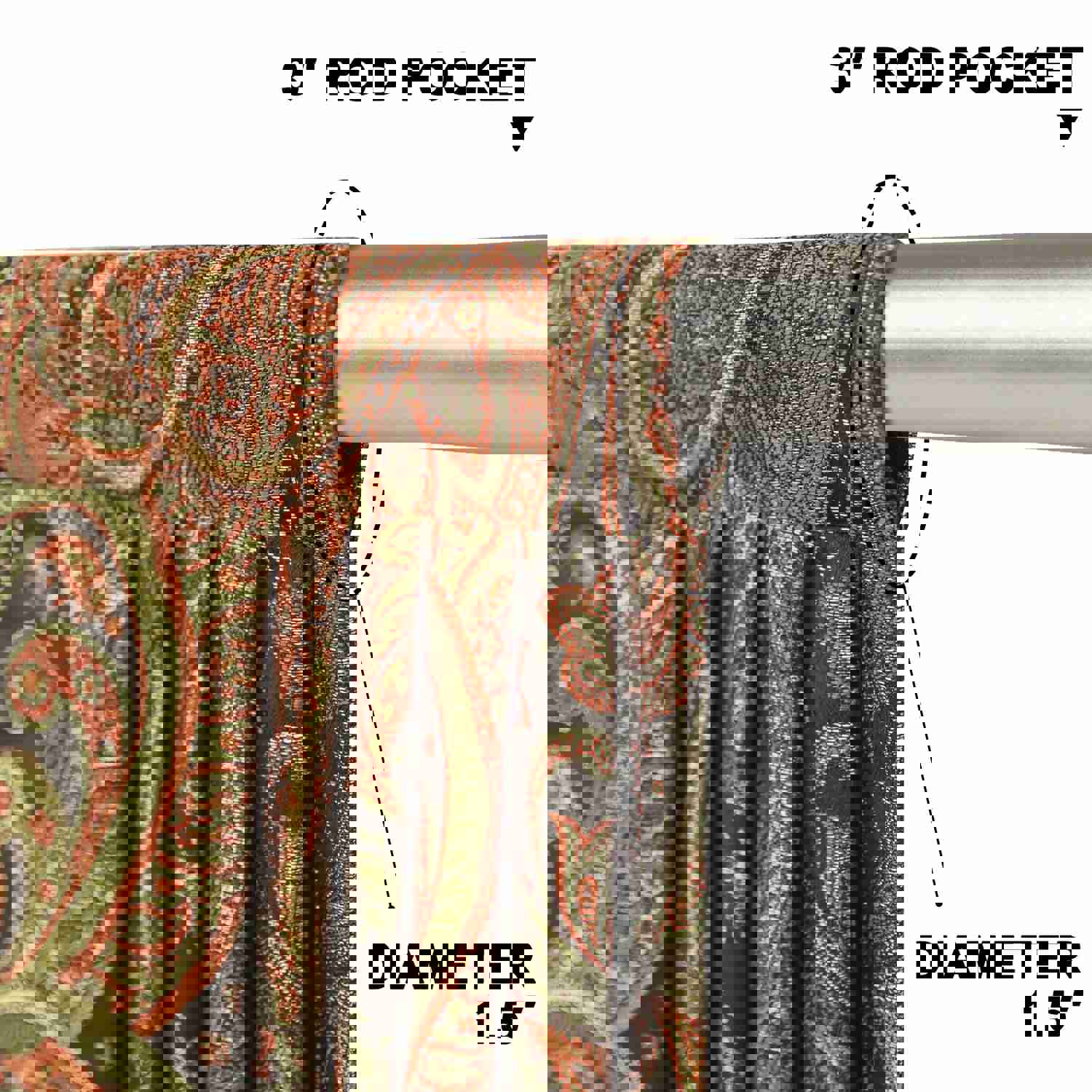 Twilight Swag Valance - Elegant Paisley Pattern Window Treatment