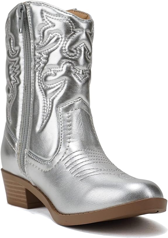 Soda RENO-2 Kids/Girls/Children Western Cowboy Pointed Toe Low Heel Ankle Boots