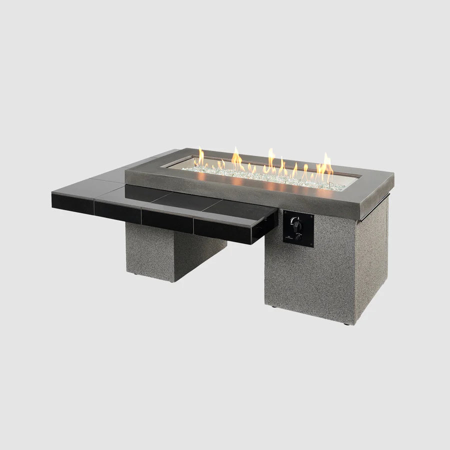 Outdoor Greatroom Company Black Uptown Linear Gas Fire Pit Table with Direct Spark Ignition - Propane Gas