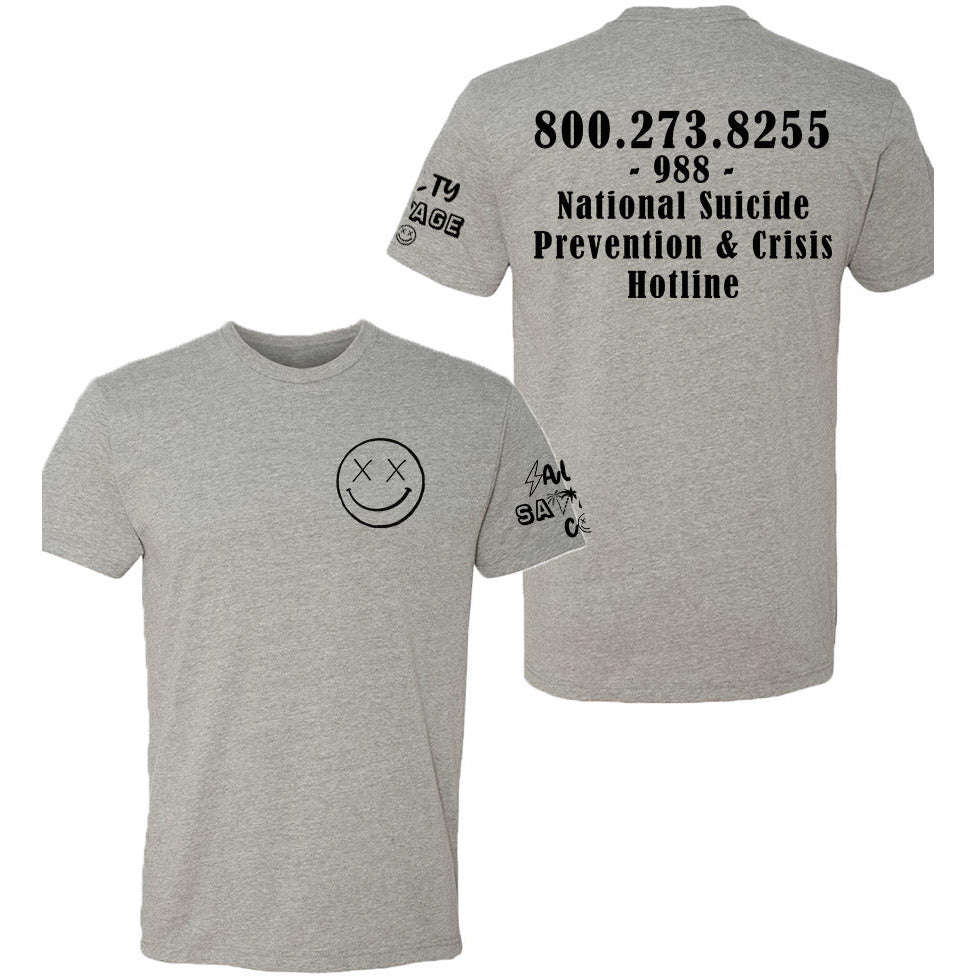 Salty Savage Unisex Mental Health Suicide Awareness Tee | National Suicide Prevention & Crisis Hotline