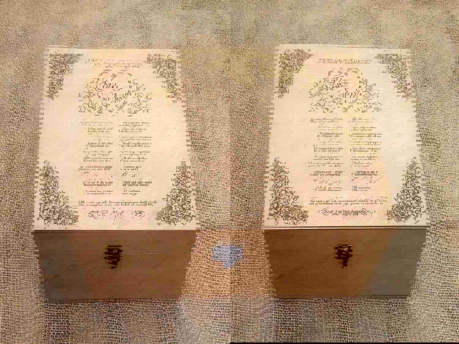 Personalized Wooden Jewelry Box with Custom Engraved Message - Anniversary Gift