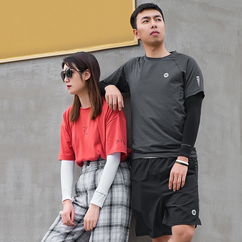 ROCKBROS Ice Silk Arm Sleeves for UV Protection in Cycling, Running, and Outdoor Sports