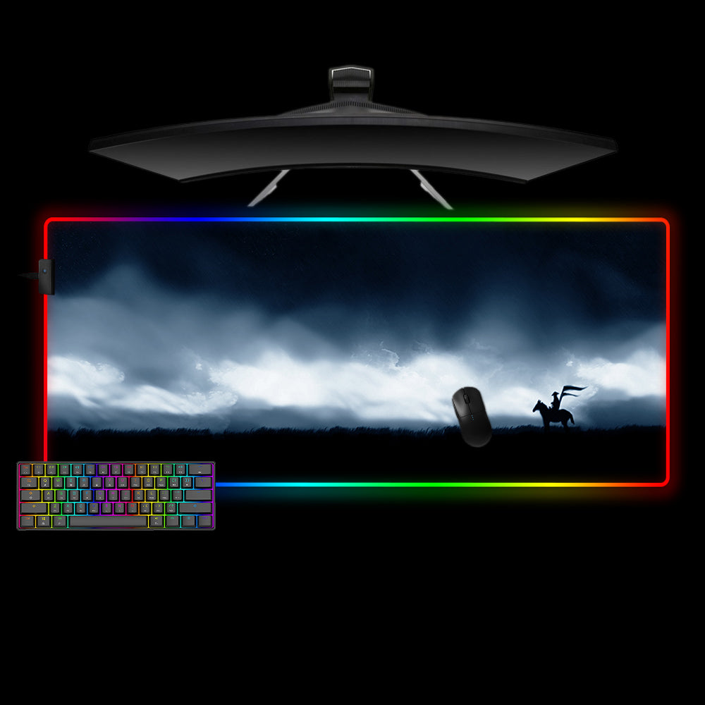 Ronin Storm Design RGB Gaming Mouse Pad with LED Strip - M-XXL Size