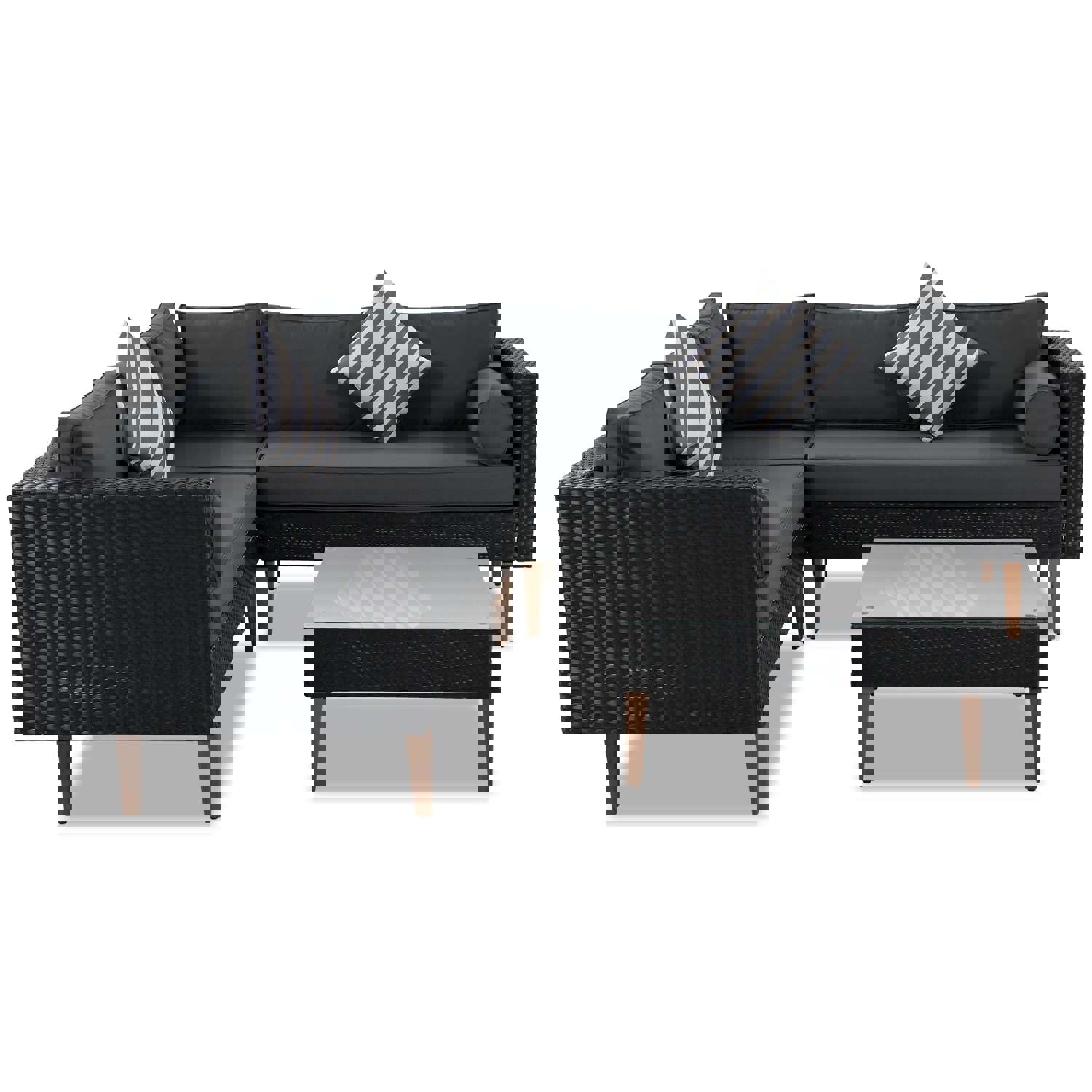 SEGMART 4-Piece Outdoor Patio Furniture Set with Colorful Pillows & Table