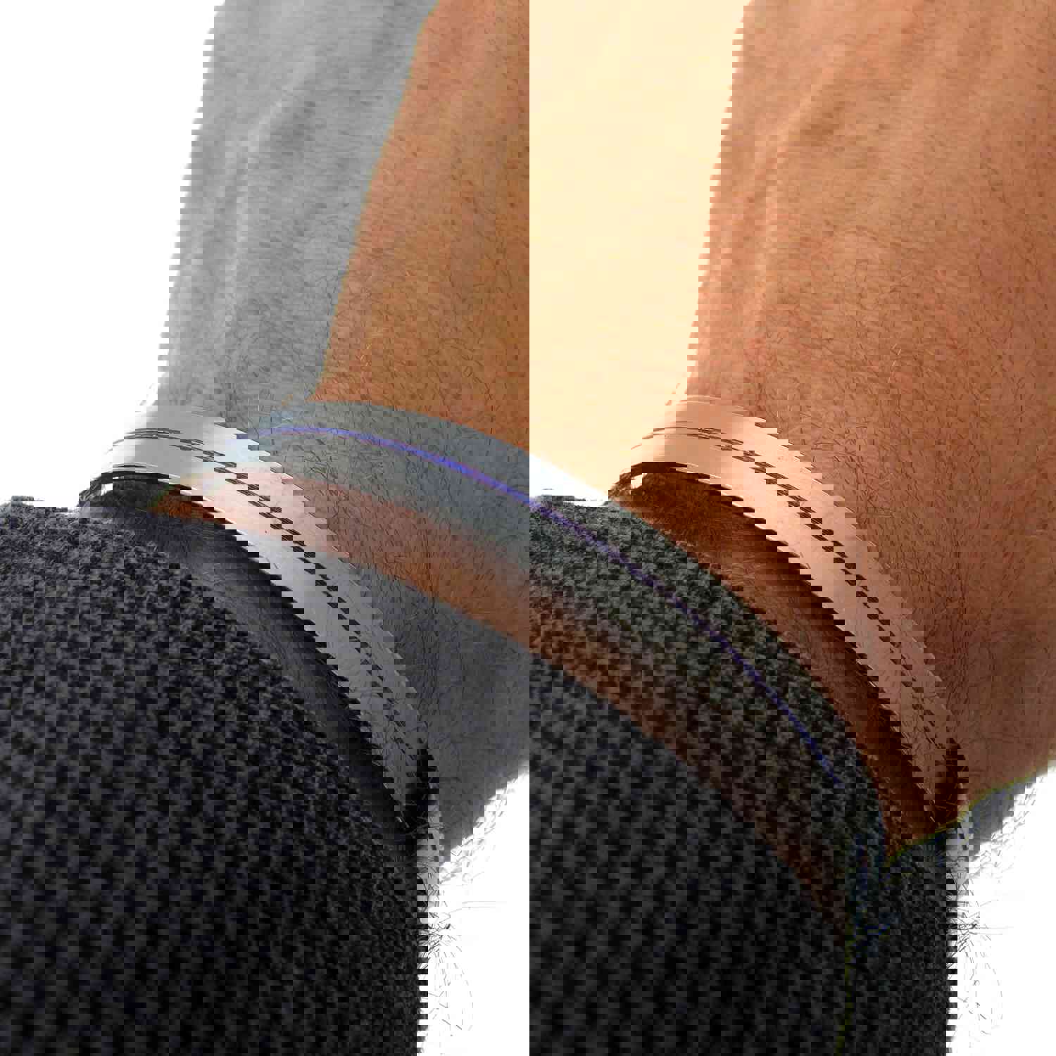 Thin Blue Line Sterling Silver Cuff Bracelet - Adjustable Police Officer Gift