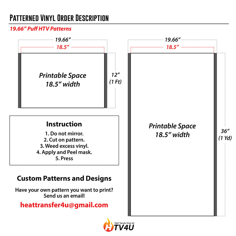 Puff Patterned Heat Transfer Vinyl for Food & Drinks (18.5 x 12)