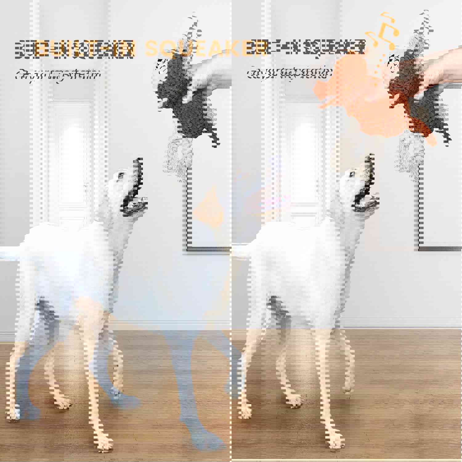 IOKHEIRA Dog Plush Toy for Large Chewers - Squeaky, Crinkle Paper, Soft Chewing Toy