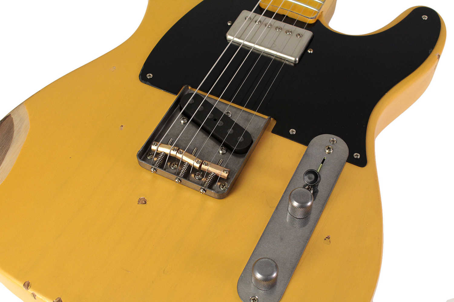 Nash T-52 Guitar, Butterscotch Blonde, Humbucker, Medium Aging