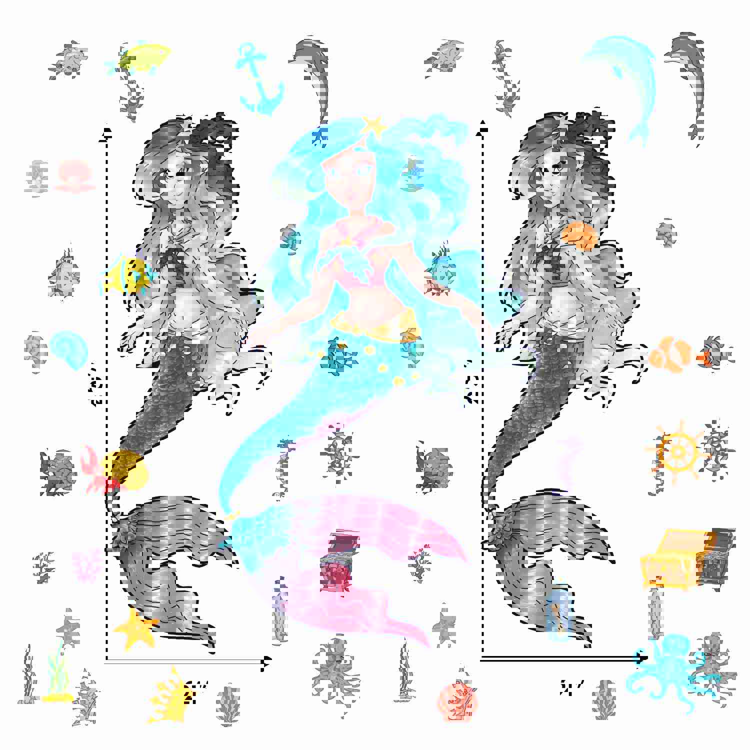 Mermaid Interactive Wall Decal for Kids' Room