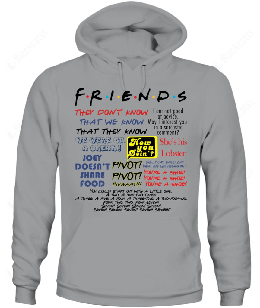 Friends Ironic Lines Custom Graphic T-Shirt - Unisex Classic Fit
