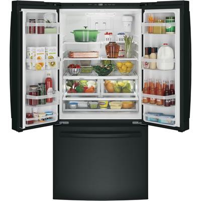 GE 33-inch, 24.8 cu. ft. French 3-Door Refrigerator with Ice and Water Dispenser