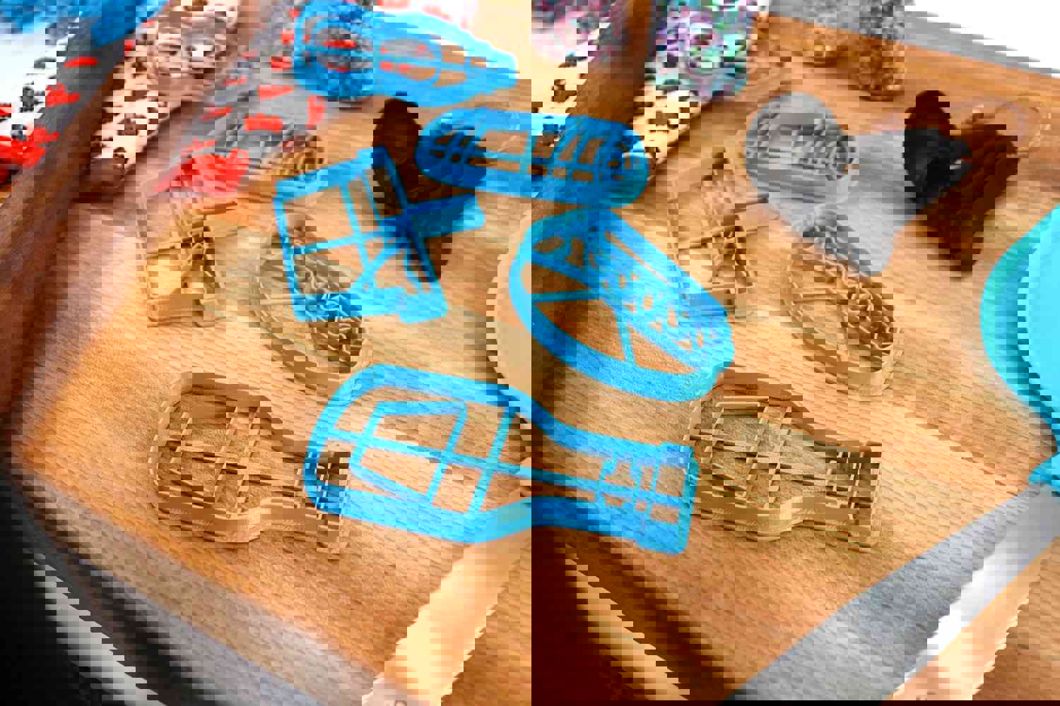 Picnic Food Cookie Cutters Set - Frankfurter, Ketchup Bottle, Mustard Bottle, Picnic Basket, Picnic Blanket