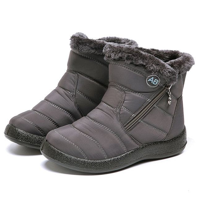 Women's Waterproof Snow Boots - Ankle Height, Slip-On, Winter Boots