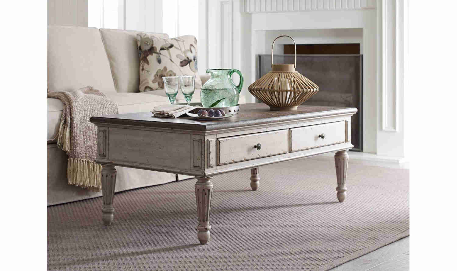 SOUTHBURY RECTANGULAR COCKTAIL TABLE WITH STORAGE DRAWERS