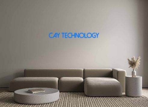 Custom Neon Sign - Cay Technology Blue Monaco Font