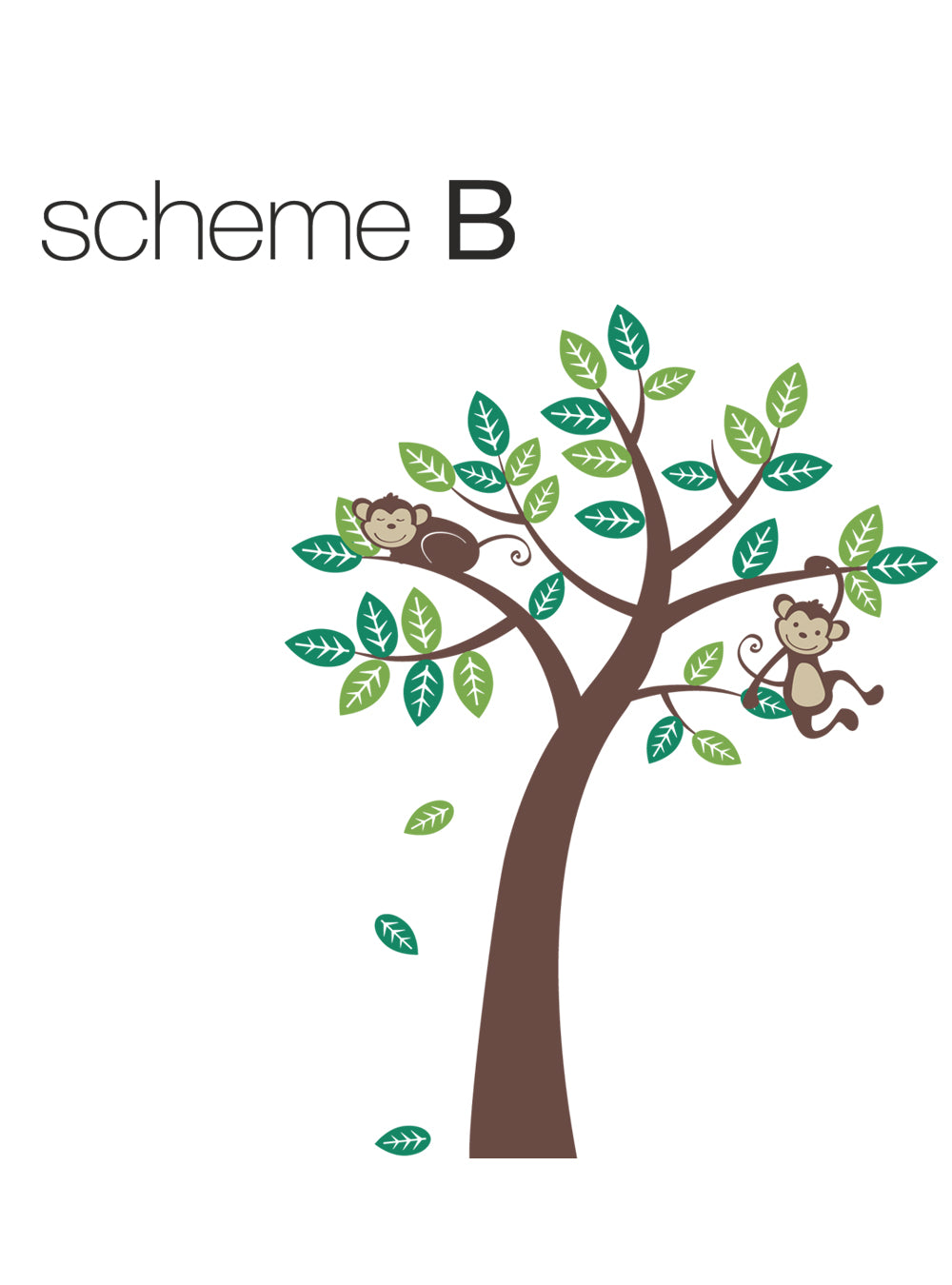 Tree Wall Decal with Monkeys for Nursery Decor