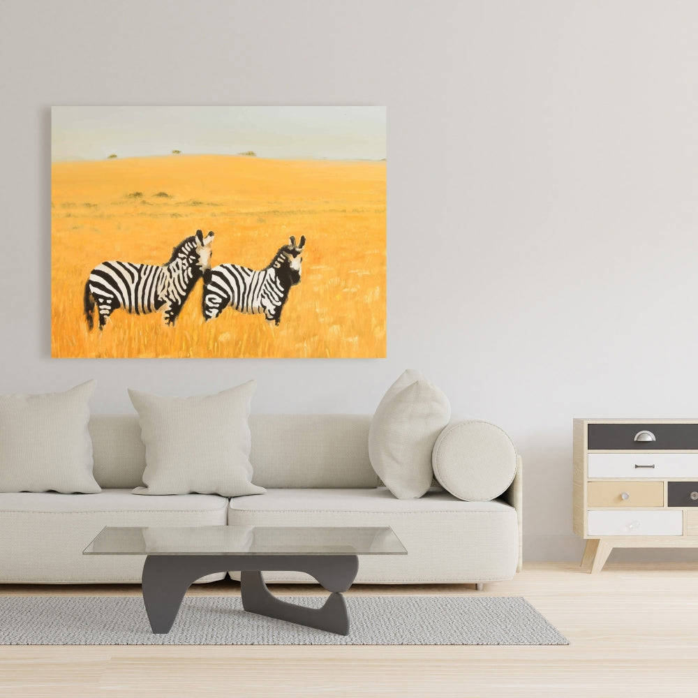 Herd Of Zebra - Fine Art Gallery Wrapped Canvas 16x48